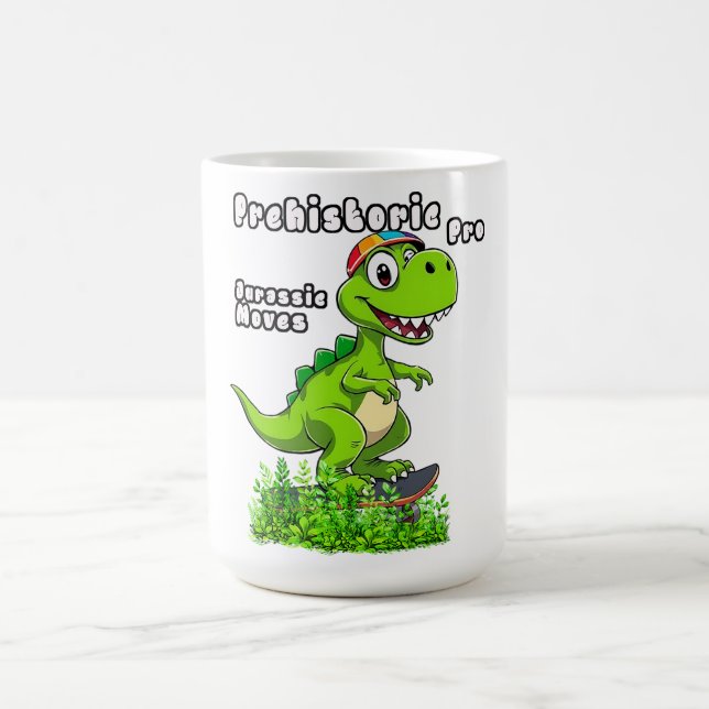 Taza De Café Cool Dino on a Skateboard (Centro)