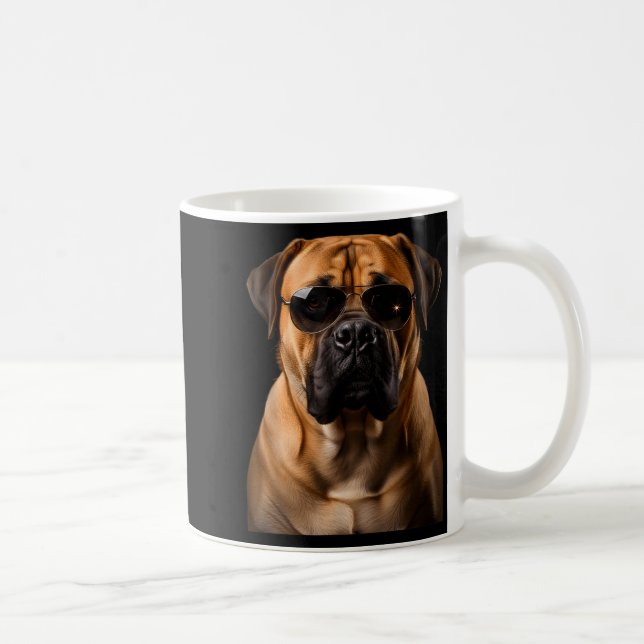 Taza De Café Cool Dog Sungles Bullmastiff Funny Look  (Derecha)