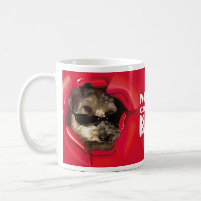 Taza De Café Cool Dog wishing Merry Christmas Mug (Izquierda)