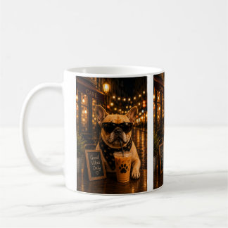 Taza De Café Cool French Bulldog Coffee – “Good Vibes Only” Cut
