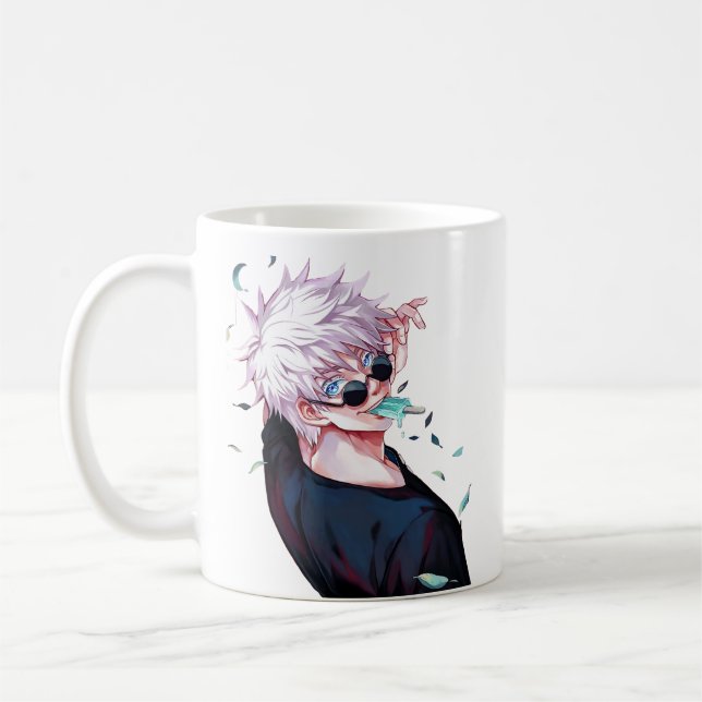 Taza De Café Cool Gojo Satoru with Glasses Mug" (Izquierda)