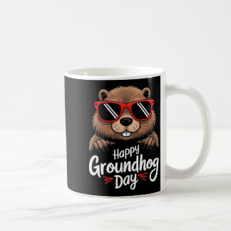 Taza De Café Cool Groundhog Wearing Sungles Retro Style Premium