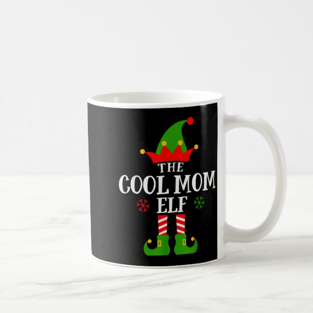 Taza De Café Cool Mom Elf Funny Matching Family Christmas Pajam (Derecha)