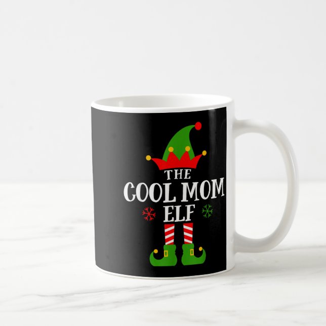 Taza De Café Cool Mom Elf Funny Matching Family Christmas Pajam (Derecha)