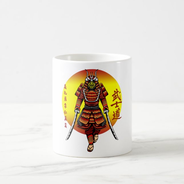 Taza De Café Cool Retro Armored Samurai with 2 Katanas (Centro)