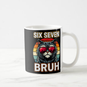 Taza De Café Cool Retro Seis Siete Hermano Gato Gafas Meme 67 