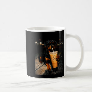 Taza De Café Cool rottweiler bebiendo café helado arte divertid