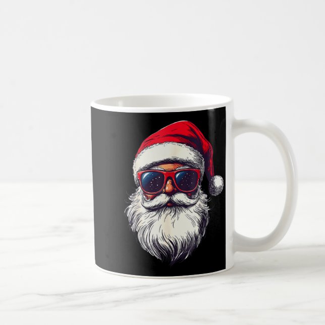 Taza De Café Cool Santa Claus Face Retro Sungles Christmas Men  (Derecha)