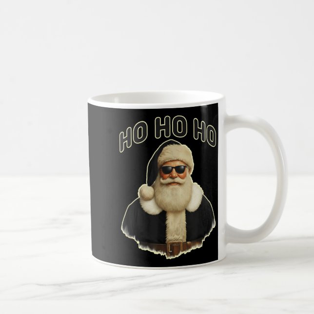 Taza De Café Cool Santa In Black Hat Sungles Graphic  (Derecha)