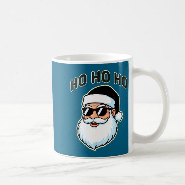 Taza De Café Cool Santa In Black Hat Sungles Graphic 2  (Derecha)