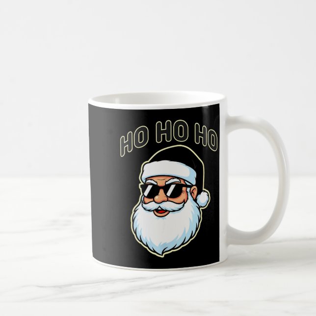 Taza De Café Cool Santa In Black Hat Sungles Graphic 2  (Derecha)