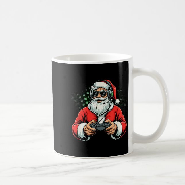 Taza De Café Cool Santa Playing Video Games Christmas Gamer Boy (Derecha)