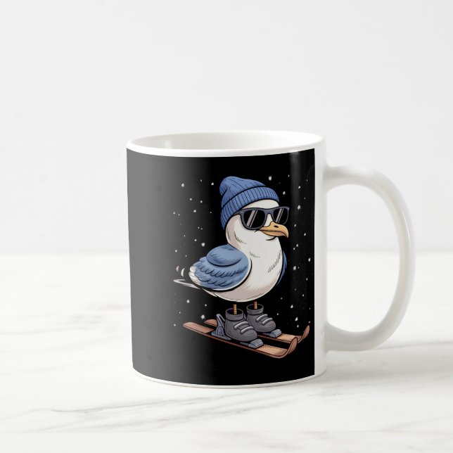 Taza De Café Cool Seagull On Skis - Nordic Winter Seagulls Aprè (Derecha)