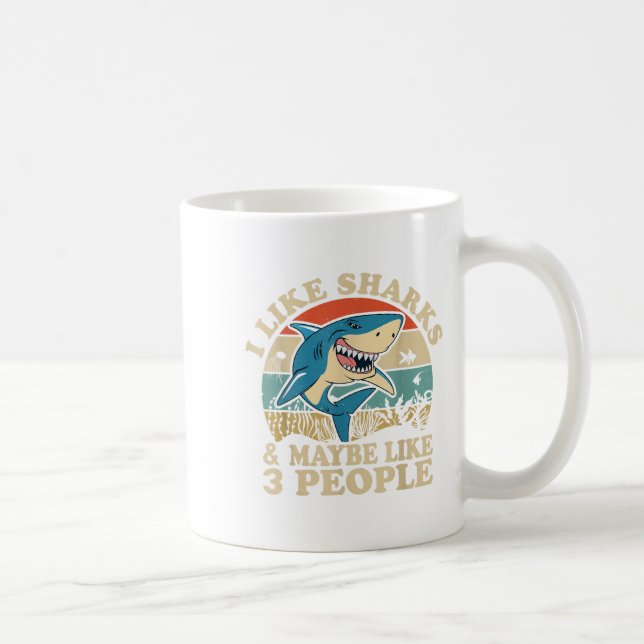 Taza De Café Cool Shark Art Men Women Great White Hammerhead Sh (Derecha)