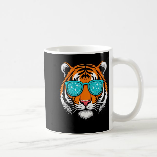 Taza De Café Cool Shirts For Boys Kids, Funny Tiger Sungles  (Derecha)