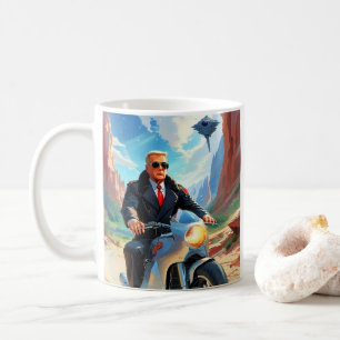 Taza De Café cool Trump Motorcycle Alien Planet Spaceship MAGA