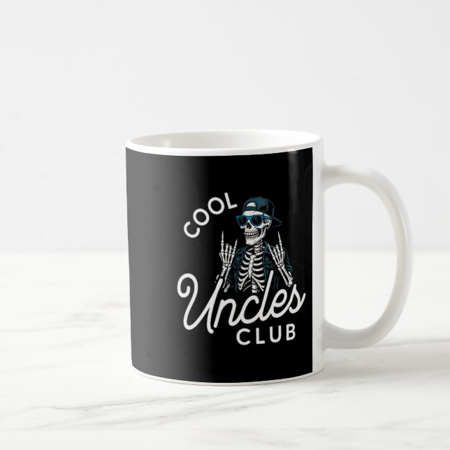 Taza De Café Cool Uncles Club Shirt Funny Skeleton Men Uncle  (Derecha)