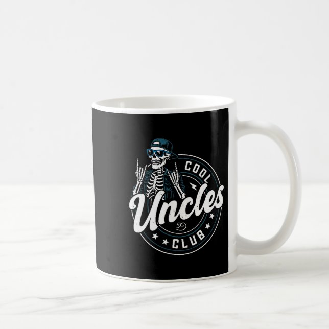 Taza De Café Cool Uncles Club Shirt Funny Skeleton Uncle Men  (Derecha)