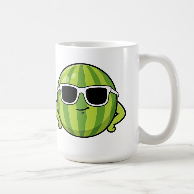 Taza De Café Cool Watermelon Sunglasses Cartoon Graphic (Derecha)