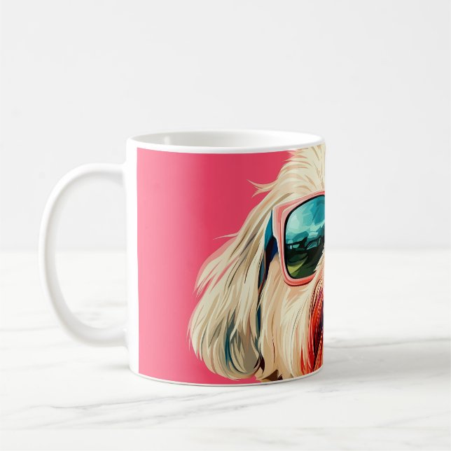 Taza De Café Cool West Highland White Terrier dog with sunglass (Izquierda)