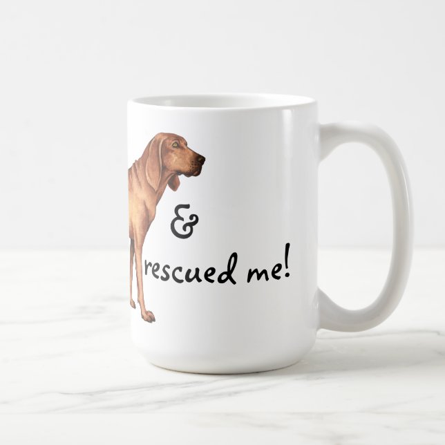Taza De Café Coonhound de Redbone del rescate (Derecha)