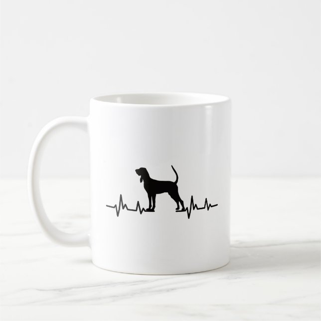 Taza De Café Coonhound Heartbeat Coffee Mug (Izquierda)