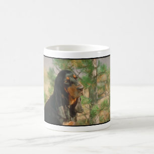 Taza De Café Coonhound negro y del moreno