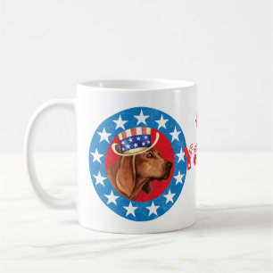 Taza De Café Coonhound patriótico de Redbone