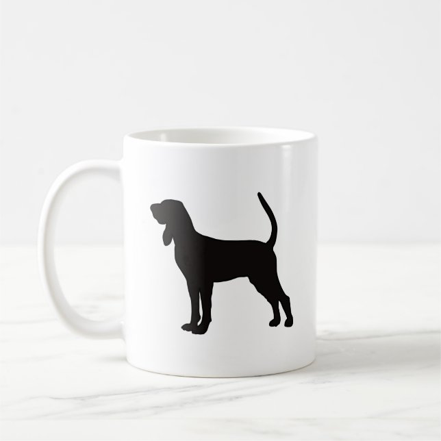 Taza De Café Coonhound Silhouette Coffee Mug (Izquierda)