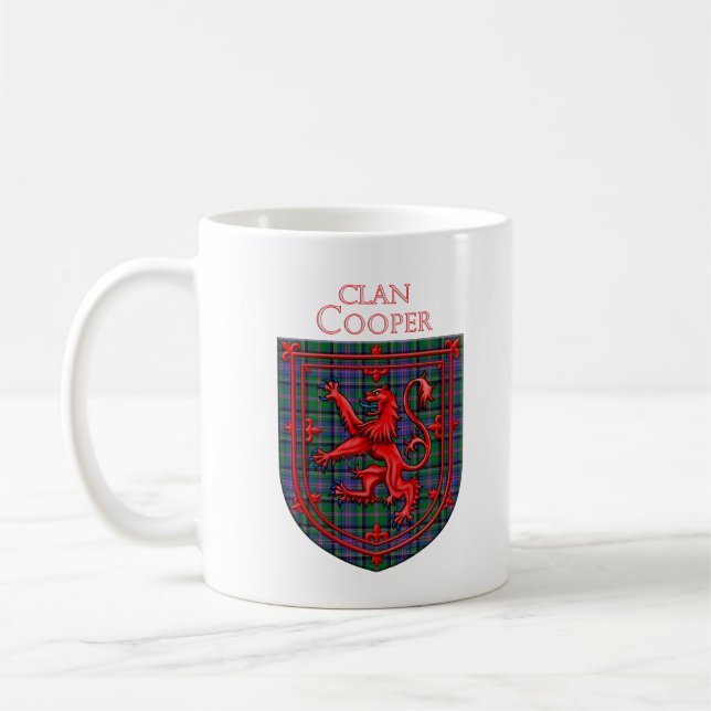 Taza De Café Cooper Tartan Scottish Plaid Lion Rampant (Izquierda)