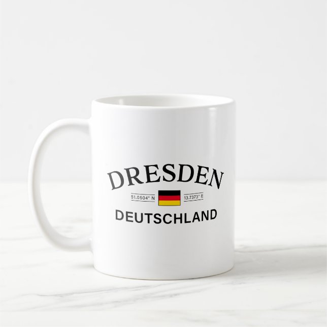 Taza De Café Coordenadas de Dresde Alemania Alemán (Izquierda)