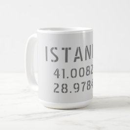 Taza De Café Coordenadas de latitud y longitud de Estambul