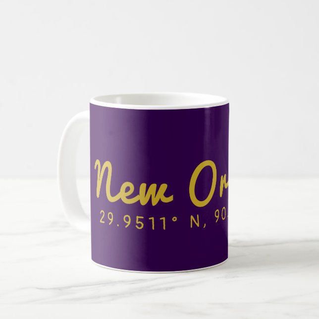 Taza De Café Coordenadas de Nueva Orleans (Anverso izquierdo)