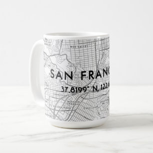 Taza De Café Coordenadas de Personalizados de mapas en blanco y