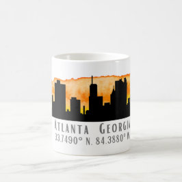 Taza De Café Coordenadas del mapa de líneas aéreas de la ciudad