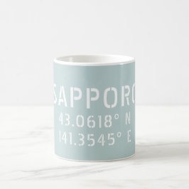 Taza De Café Coordenadas Sapporo Latitude y de longitud