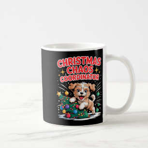 Taza De Café Coordinador de Caos de Navidad Cachorro de Navidad