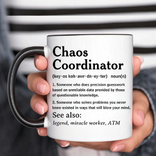 Taza De Café Coordinador de Caos Personalizado Divertido