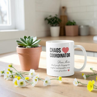 Taza De Café Coordinador de Caos Regalo Único Personalizado