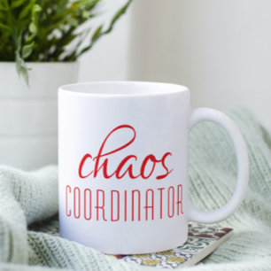 Taza De Café Coordinador del caos: Café con guión rojo