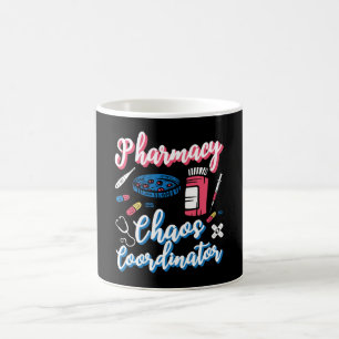 Taza De Café Coordinador del Caos Farmacéutico Técnico Farmacéu
