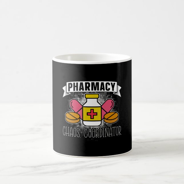 Taza De Café Coordinador del Caos Farmacéutico Técnico Farmacéu (Centro)