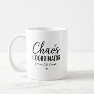 Taza De Café Coordinadora del Caos Nombre Personalizado Mamá Di