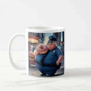 Taza De Café Cop comiendo rosquilla