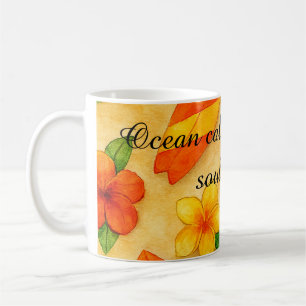 Taza De Café Copacabana Beach Watercolor Floral Tropical