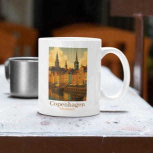 Taza De Café Copenhague Dinamarca viajes retro