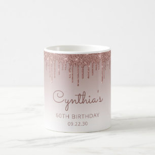Taza De Café Copia de Cumpleaños 60 Personalizada con Brillo en