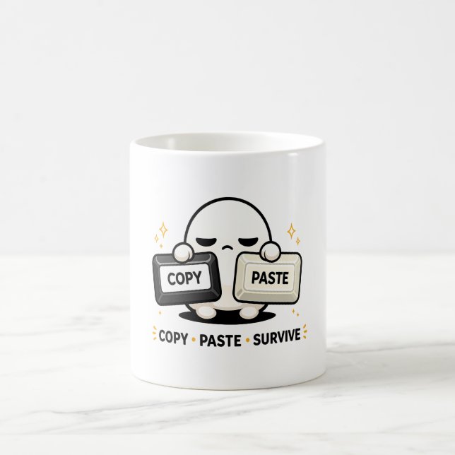 Taza De Café Copia Pega Sobrevive - Divertido Código Tech Adora (Centro)