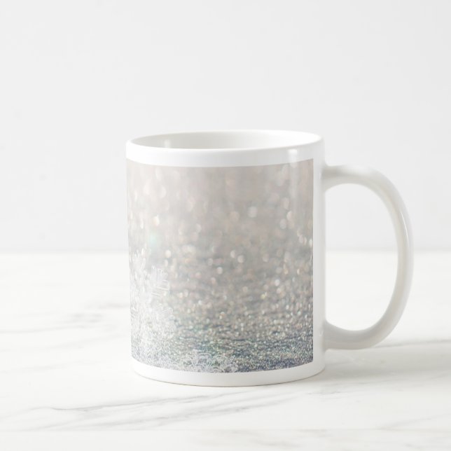 Taza De Café Copo de nieve Bokeh Bling del invierno (Derecha)