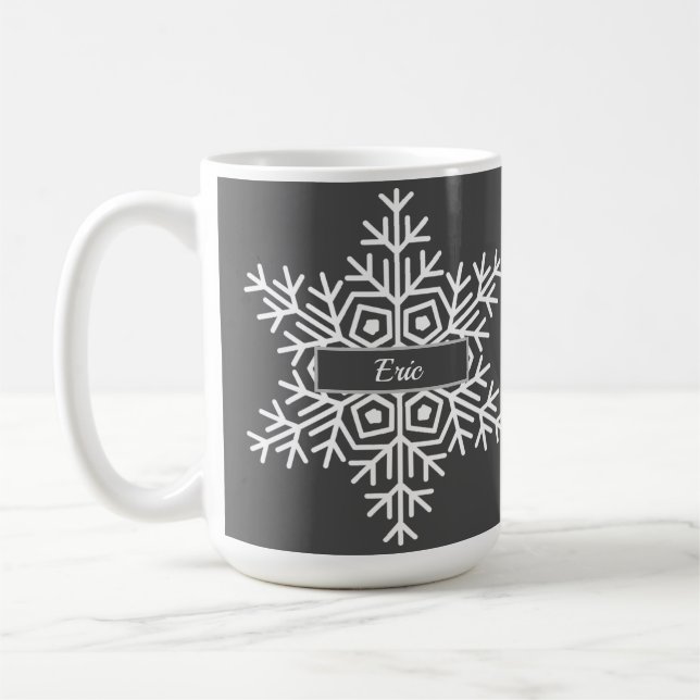 Taza De Café copo de nieve de invierno de nombre (Izquierda)